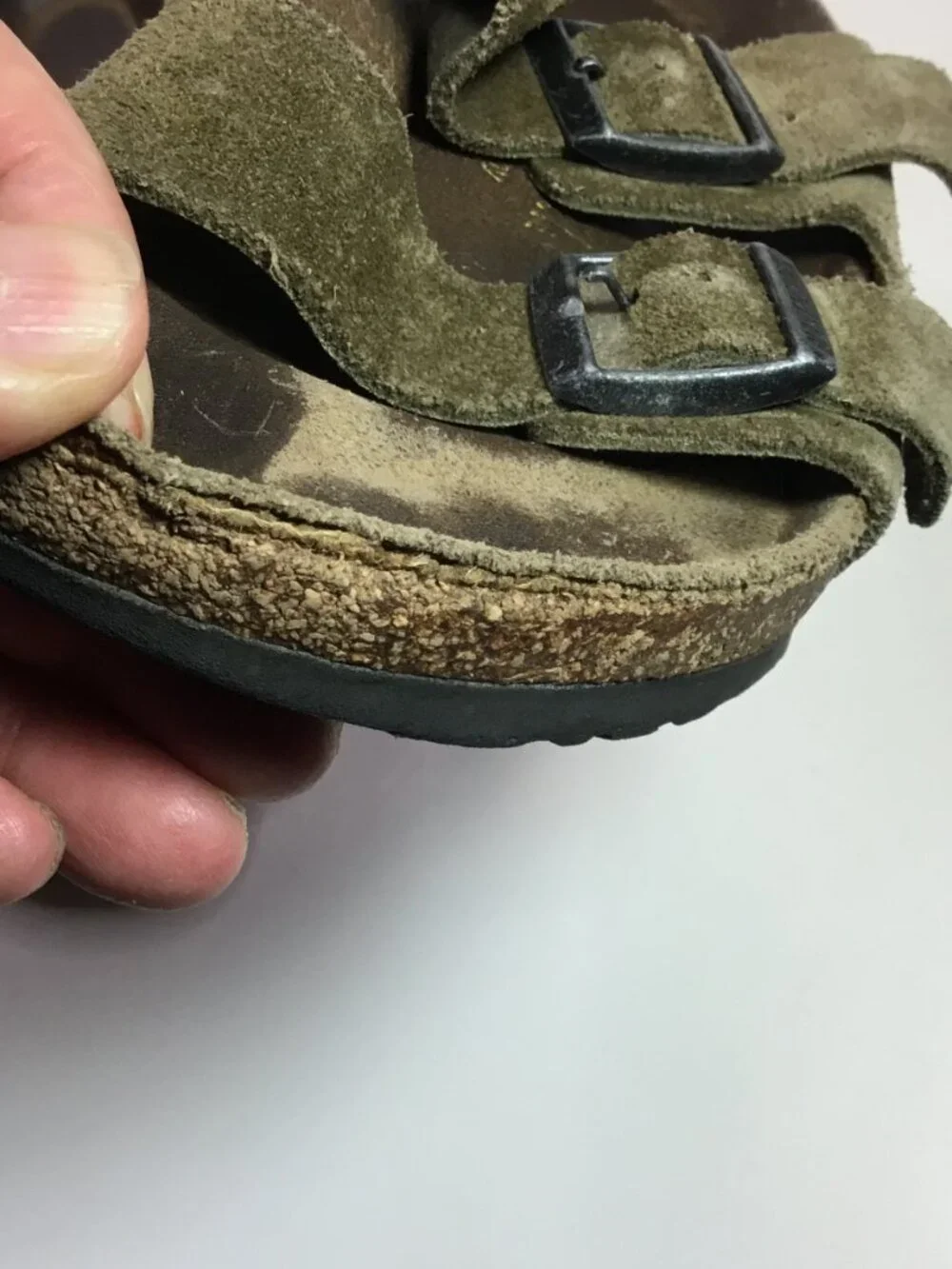 Birkenstock Arizona Suede Leather 4/4.5 EU 35 Tan/Beige (Olive?) Color